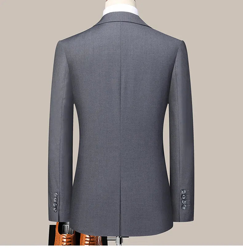 Two button men (suit + trousers) Korean version of fashion slim-fit business professional dress work formal two-piece set