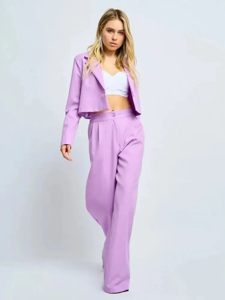 Women's Clothing 2025 Autumn New Fashion Casual Short Small Suit Slim Fit Trousers Women's Suit Костюм Женский Летний