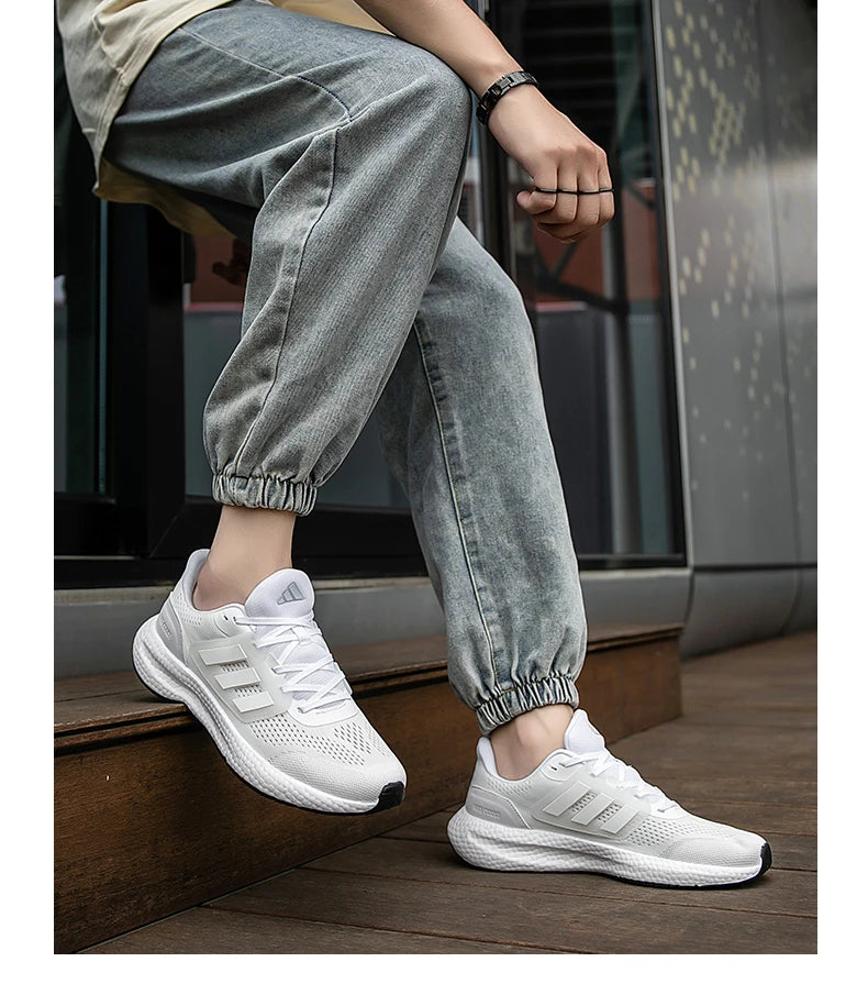 2025 New Summer  Lightweight High Quality Three Bars Mesh Popcorn Sports Running Shoes Couple Style36-45 Breathable Comfortable