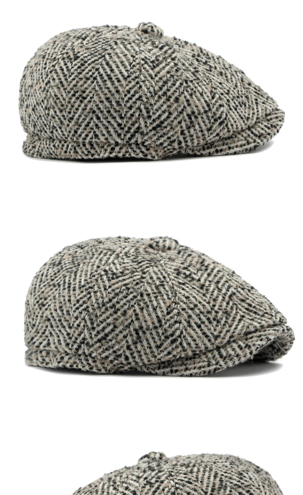 HT4409 Beret Cap Autumn Winter Cap Hat Men Women Striped Artist Painter Wool Beret Hat Male Female Ivy Octagonal Flat Cap Berets