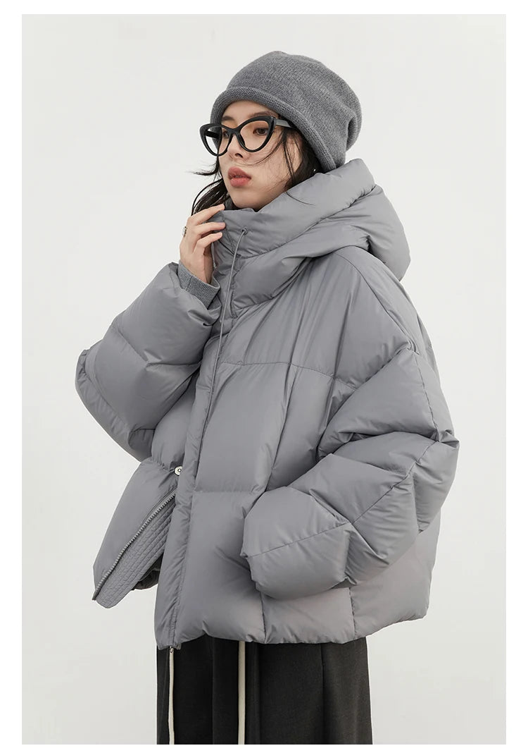 CHIC VEN Women Down Coats Loose Casual New Hooded 90 White Duck Down Female Down Jacket Autumn Winter 2025