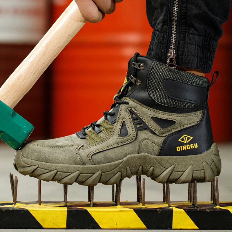 Outdoors Indestructible Shoes Work Boots Steel Toe shoes Men Safety boots Anti-smash Anti puncture Industrial Shoes Non-slip