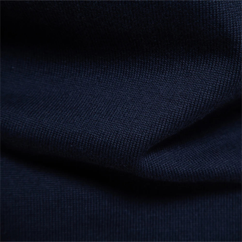 2023 New Autumn Cotton Polo Neck Sweaters for Men High Quality Pullover Knitted Sweater Men England Style Casual Social Pull Men