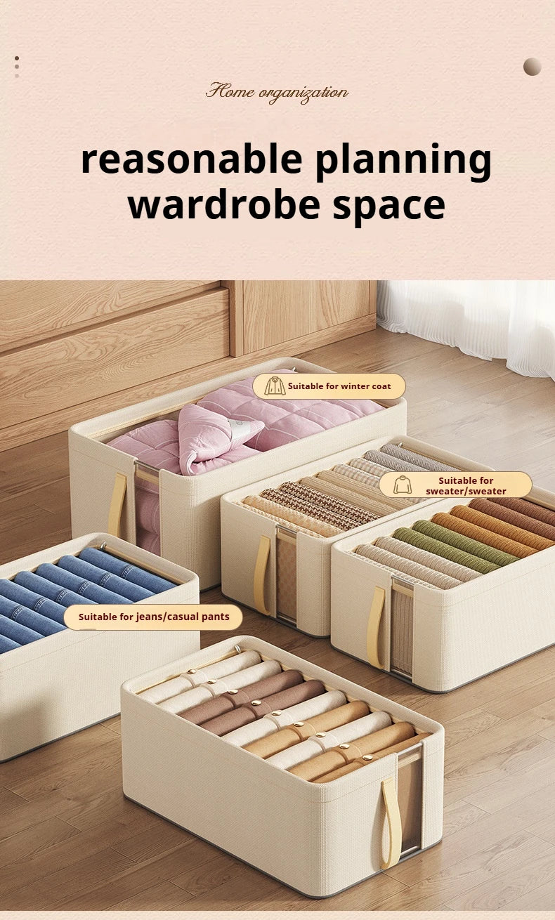 Clothing Storage Box Stack-able Pants Sweater Organizers Household Closet Divider Boxes Wardrobe Storage Organizer