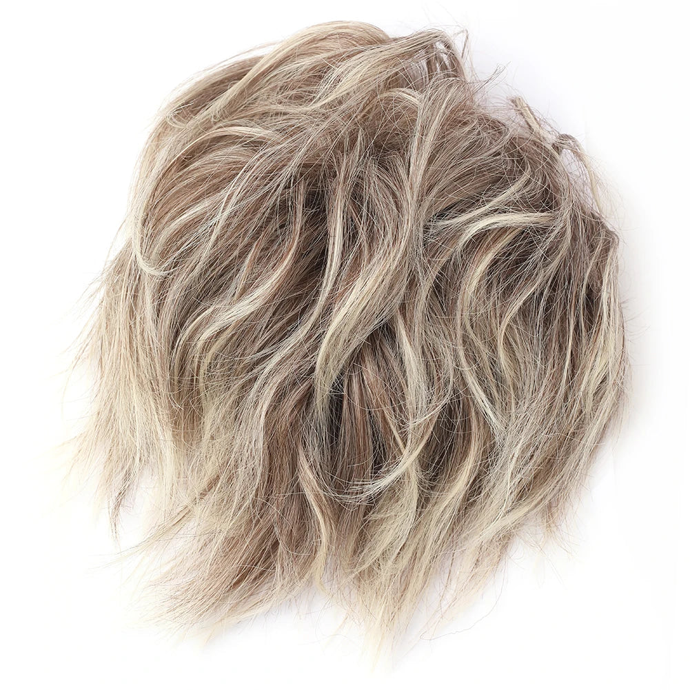 Messy Bun Hair Piece Synthetic Short Ponytail Extension Elastic Rubber Band Hair Buns Hair Pics for Women