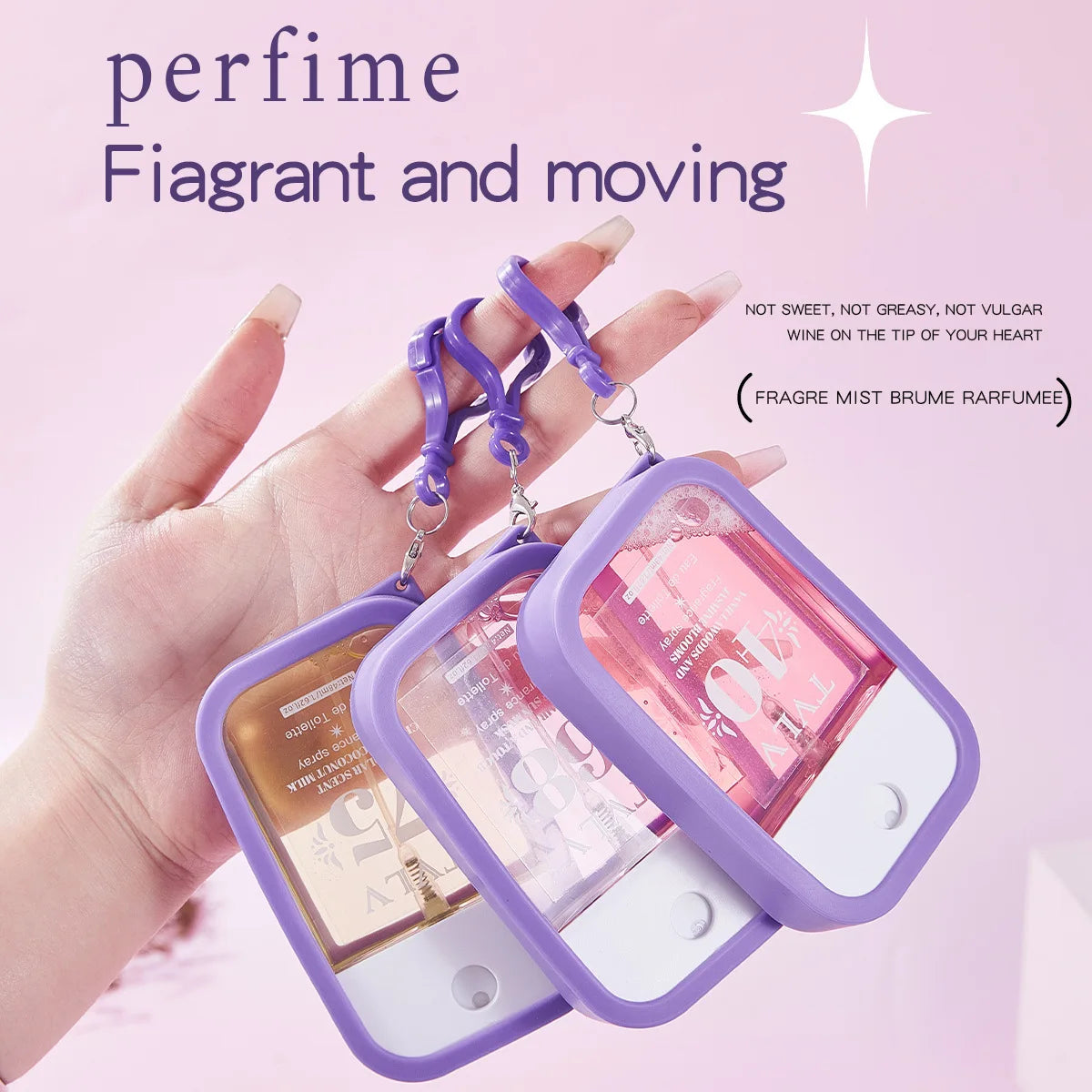 TVLV digital perfume silicone hook lasting fresh travel card fragrance eau de toilette spray