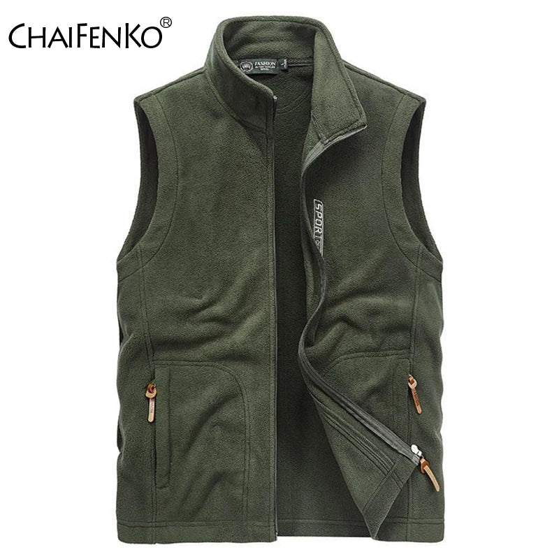 Men Autumn Winter Soft Shell Vest Jacket 2025 New Sleeveless Coat Men Fashion Multiple Pockets Casual Waistcoat Men Plus Size
