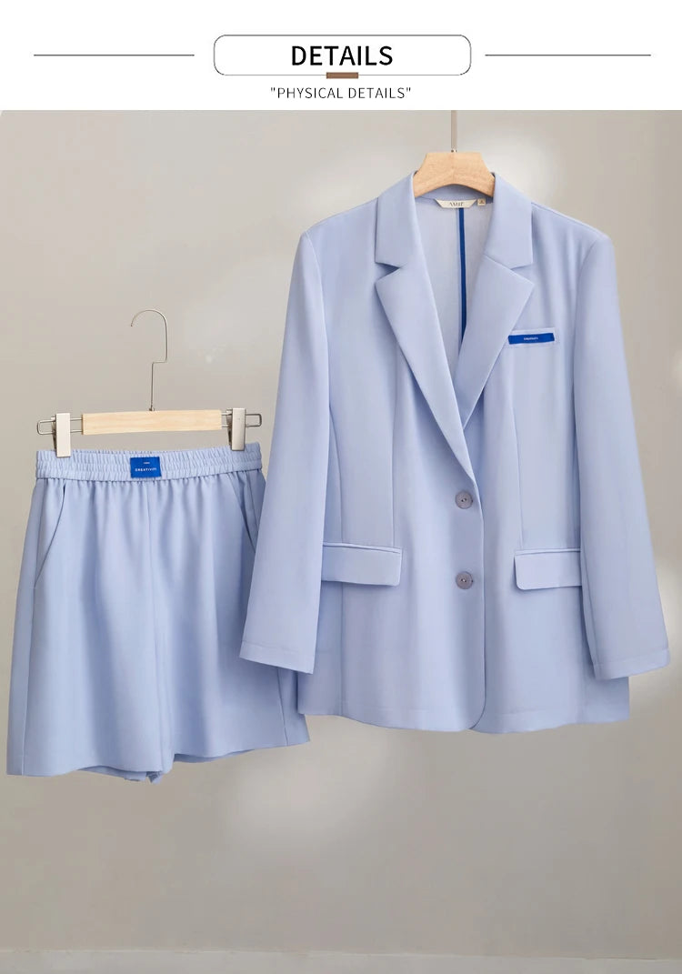 AMII Minimalism Women's blazer Fashion 2024 Summer Blazers Office Lady Elegant Chic Female shorts Separately Sale 72311003