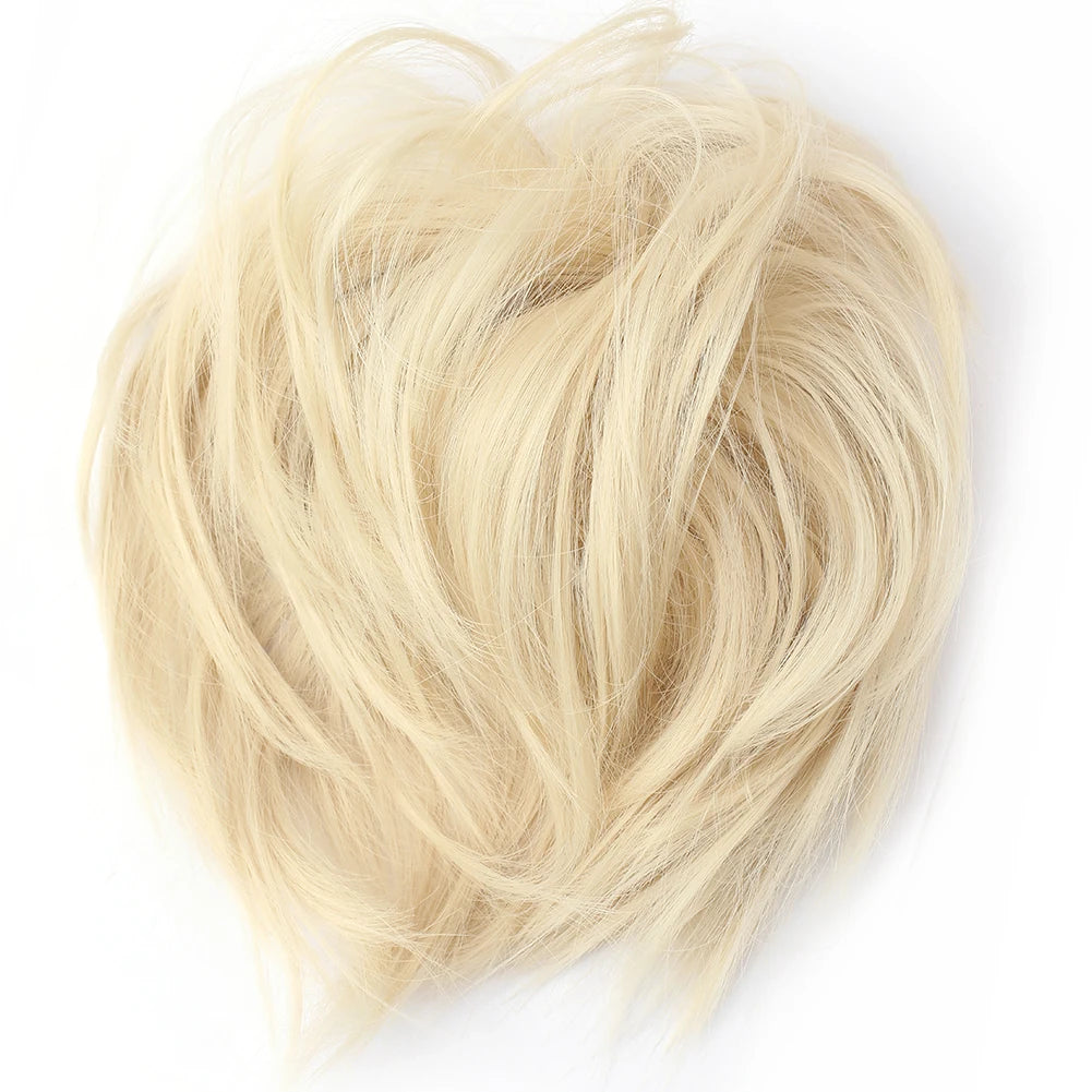 Messy Bun Hair Piece Synthetic Short Ponytail Extension Elastic Rubber Band Hair Buns Hair Pics for Women