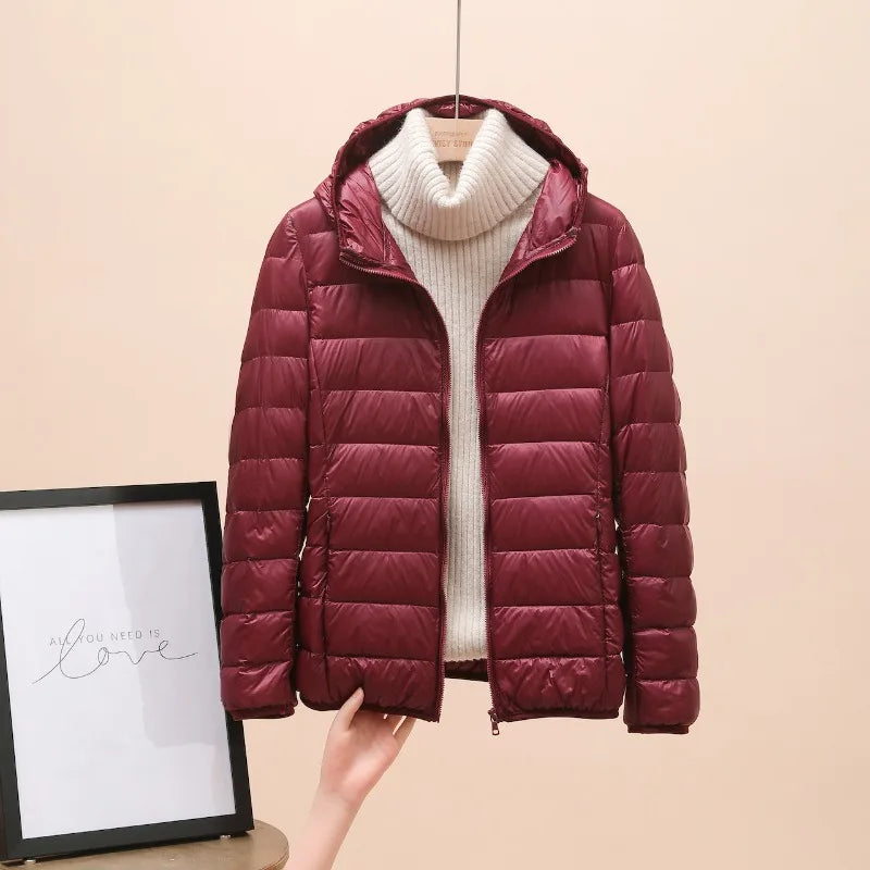 women's clothing Ultra Light Down Jacket female  Autumn Winter Warm Coat Lightweight Warm Jackets Female Hooded Parka