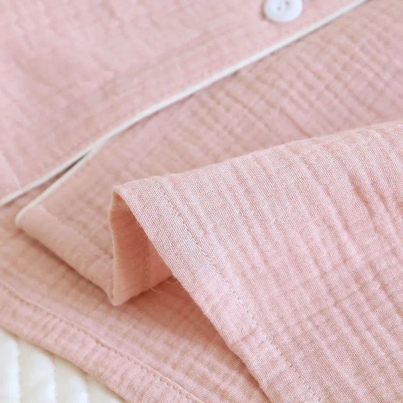 Women's Home Clothes Cotton Spring and Autumn Long Sleeved Long Pants Home Clothes Cardigan Simple Two-piece Pyjamas Set