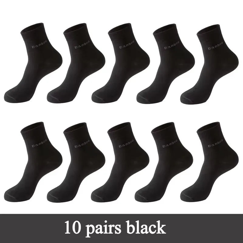 10/5Pairs Men Bamboo Socks Comfortable Breathable Casual Business Men's Crew Socks High Quality Guarantee Sox Male size 38-44