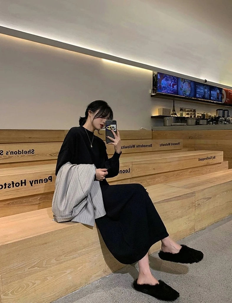 Long Clothes Dresses For Women Crochet Woman Dress Black Evening Knitted Robe Loose Maxi Offer Stylish New In Harajuku Y2k