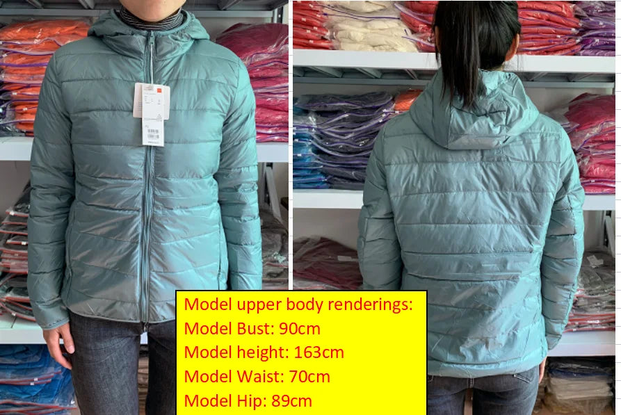 2024 New Casual 90% Ultra Light White Duck Down Jacket Women Autumn Winter Warm Coat Lady Plus Size Jackets Female Hooded Parka