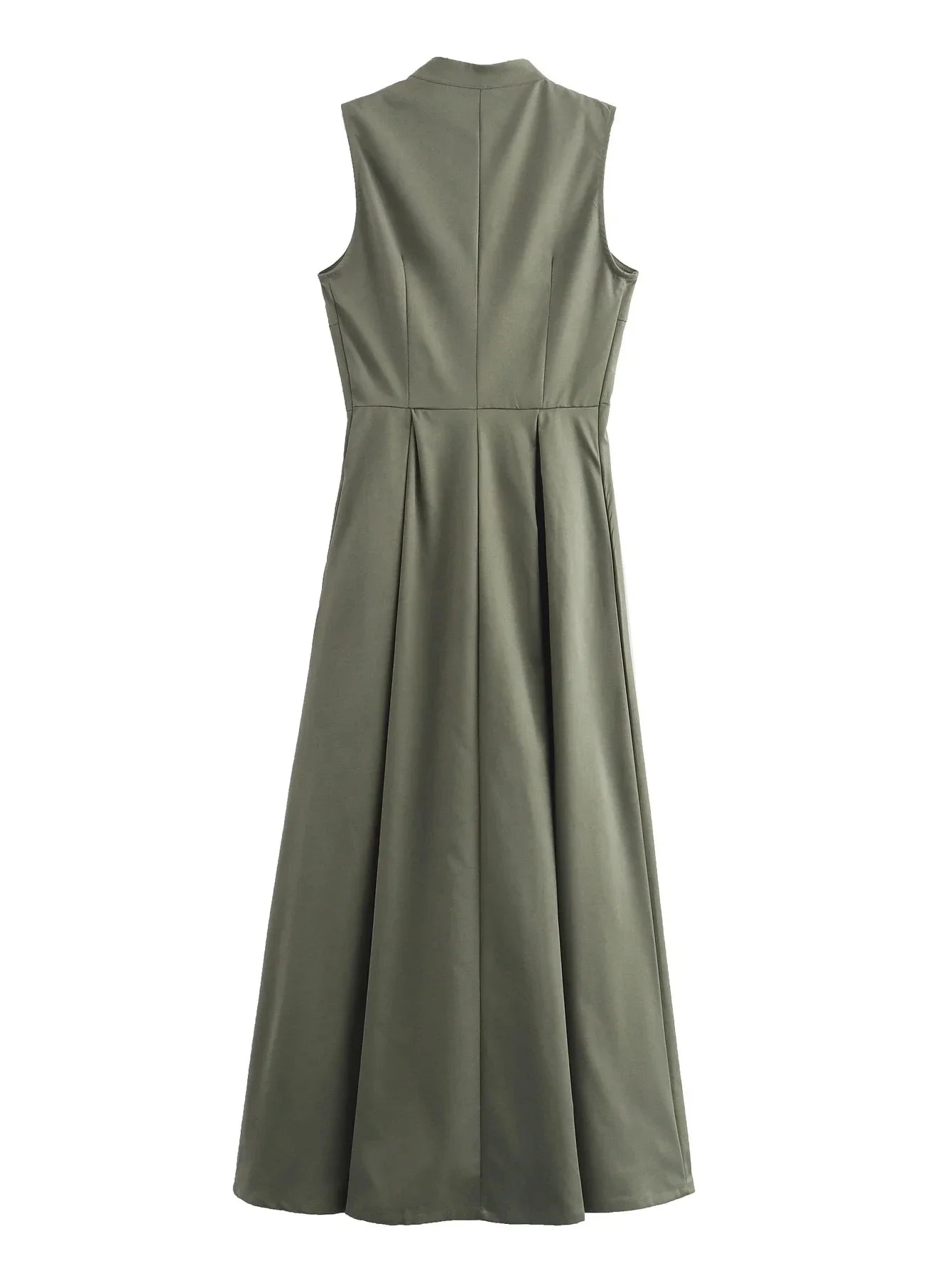 HXAO 2024 Woman Sleeveless Dresses Green White Women's Dress High waist Midi Dresses Evening Long Dresses