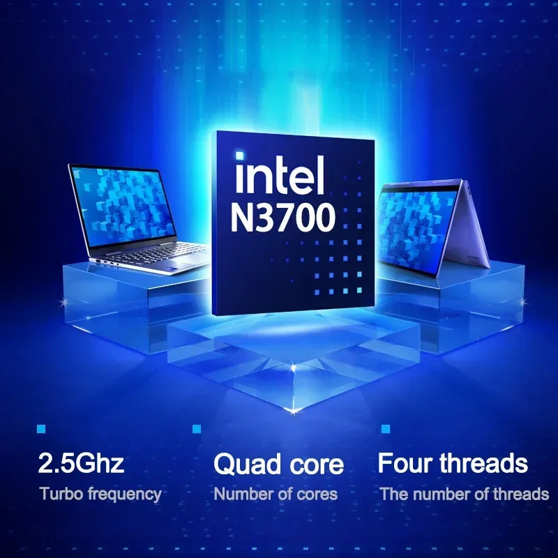 NEW 14.1 inch Laptop Intel N3700 16GB RAM+1024GB ROM Narrow Bezel Screen PC Windows 11 Office Entertainment Lightweight Laptop