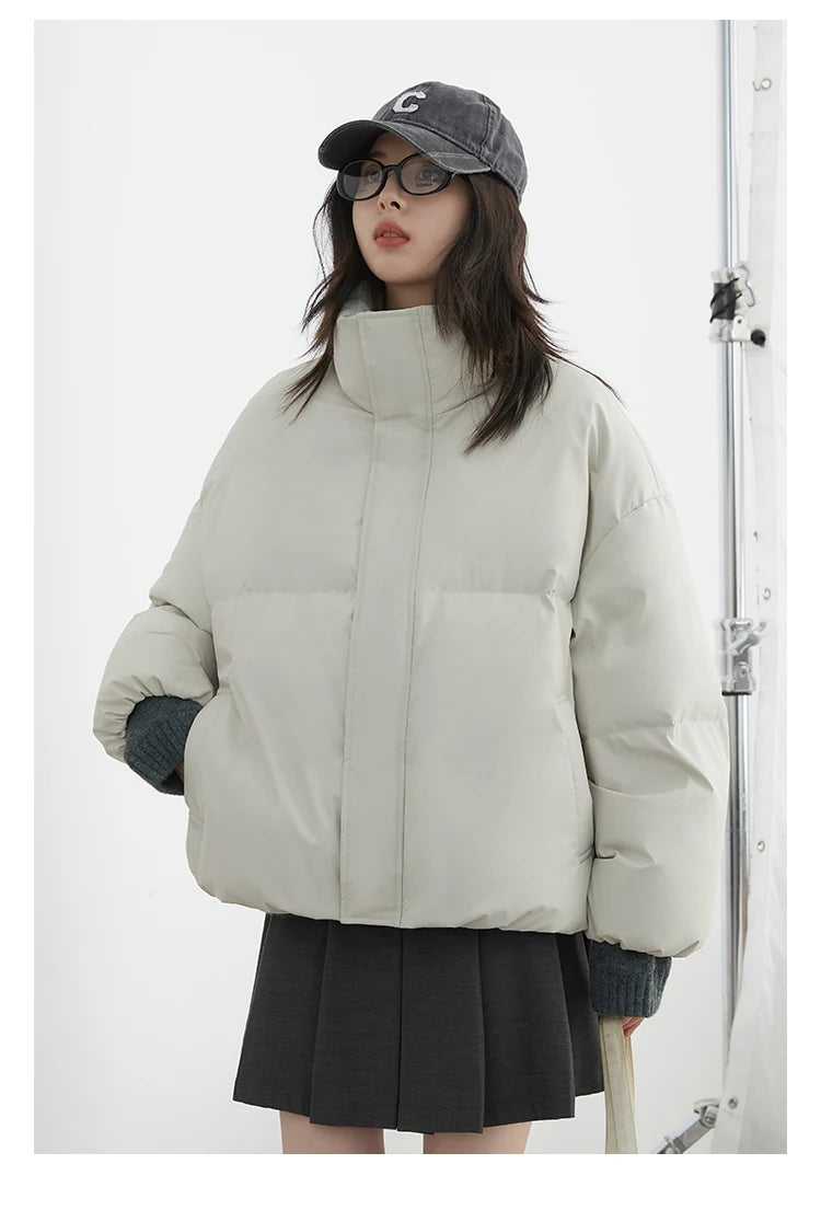 CHIC VEN Women Down Coats Solid Sports Casual Stand Collar PU 90 White Duck Down Ladies Down Jacket Autumn Winter 2025 Clothing