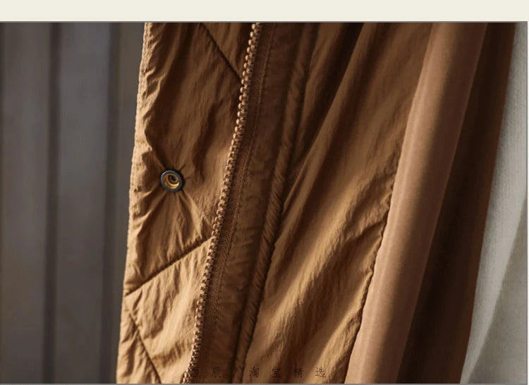 Schinteon Women White Duck Down Long Jacket Casual Loose Autumn Winter Outwear with Hood Warm Coat Big Pockets 2024 Korean Style