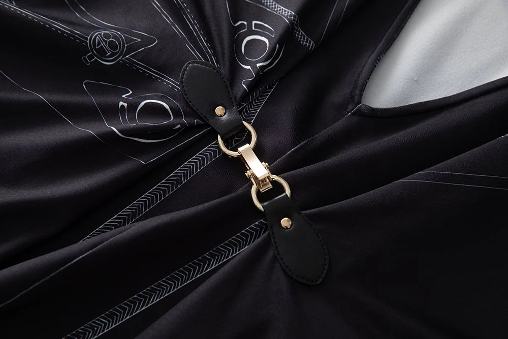 Women's Robes Sexy V Neck Batwing Sleeves Printed Loose Design Elegant Fashion Casul Long Dress Outerwear