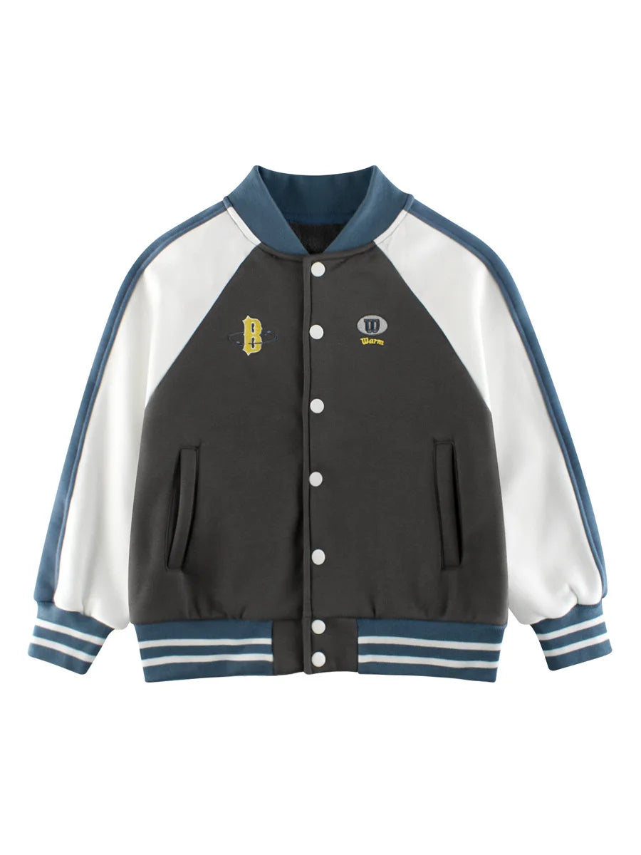 2024 Autumn Winter High Qualify Jacket for Boys Girls Fleece Cotton Zipper Casual Cartoon Baseball Capsule Coat Outerwear