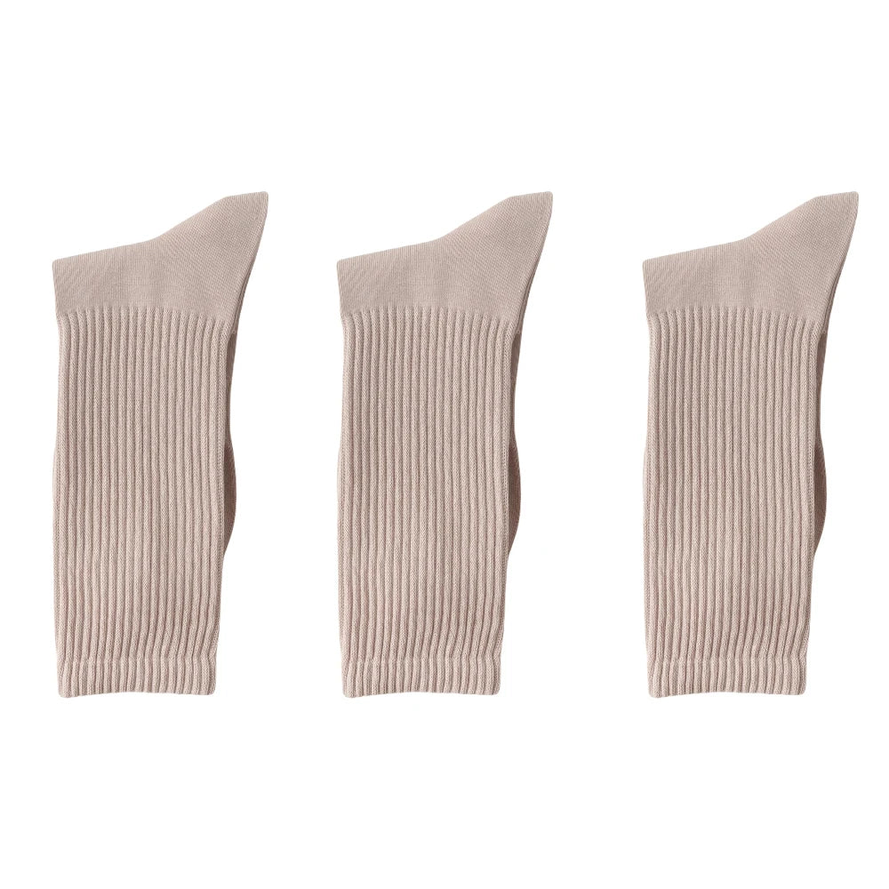 Men's High Quality Business Pure Cotton Socks Solid Color Fashion Casual Long Socks Harajuku Retro Wear-resistant Sports Socks
