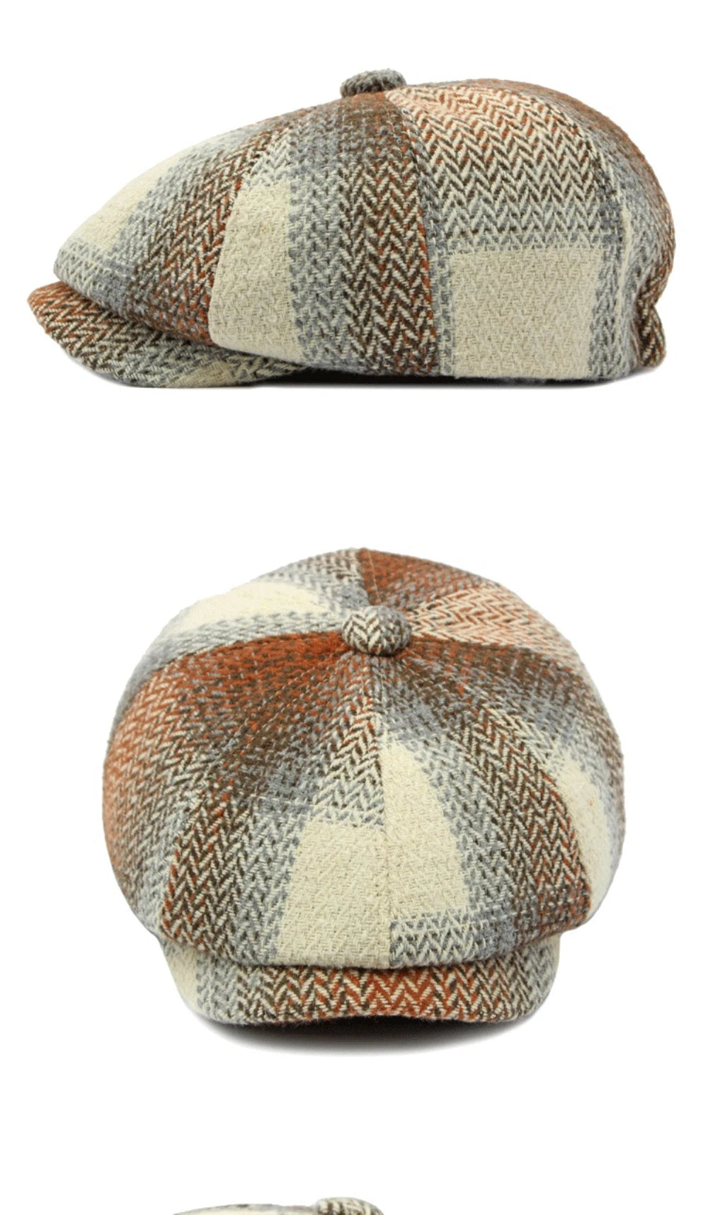 HT4184 Berets Autunm Winter Hats for Men Women Vintage Plaid Artist Painter Octagonal  Beret Hat Male Female Beret Cap