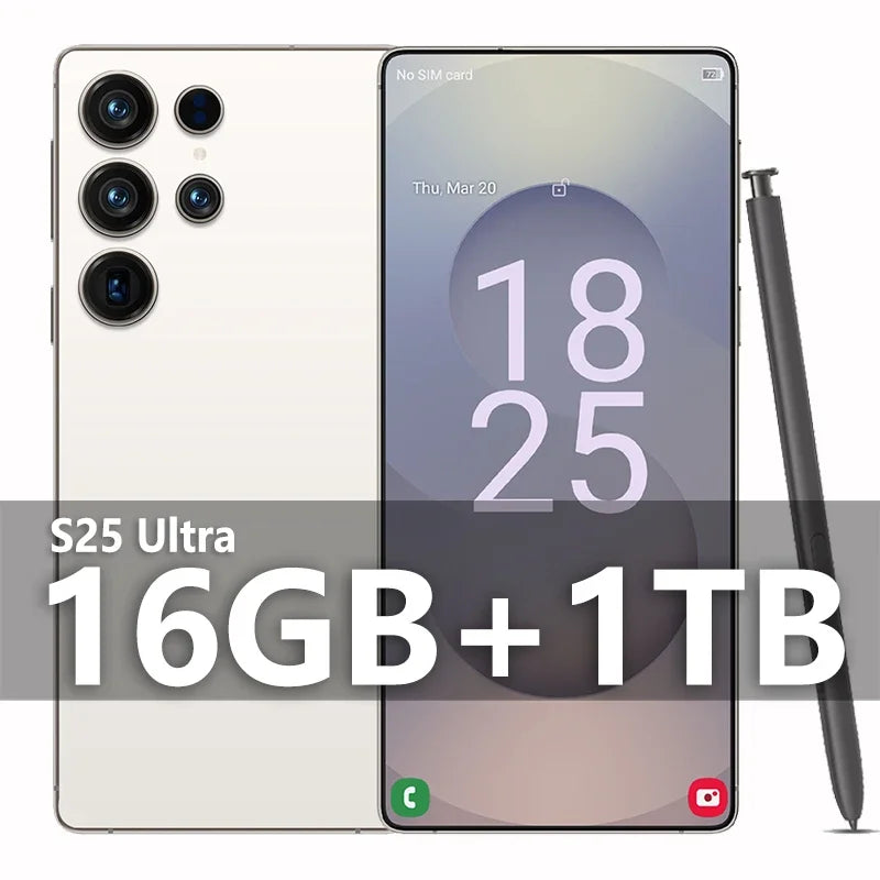 2025 NEW HOT S25 Ultra 22GB 2TB 7.3inch HD Global Edition Original Smart Dual Card 8000mAh Battery Facial Recognition Function
