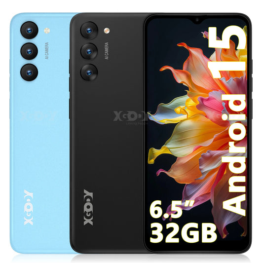 XGODY X36 Smartphone Android 15 Mobile Phone 6.5 Inch HD Screen 7GB RAM 32GB ROM Storage 4G Dual SIM Octa Core 4200mAh Battery