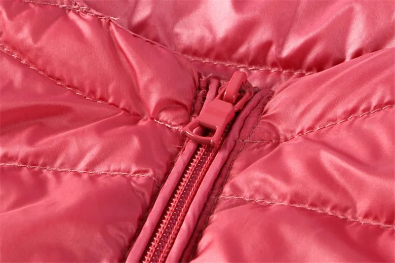 Autumn Winter Women Ultra Light Thin Duck Down Vest Sleeveless O-Neck Zipper Waistcoat Windproof Puffer Female Quilted Jackets