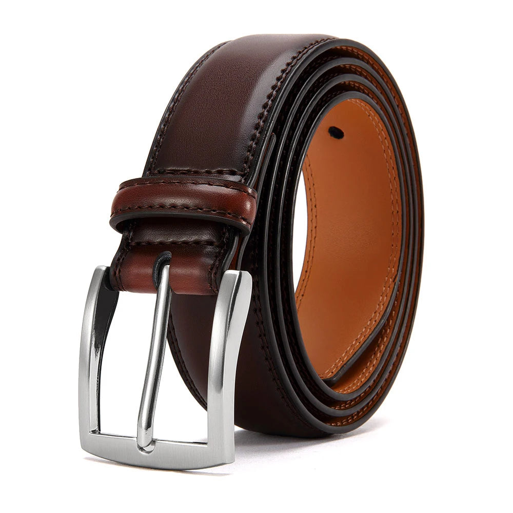 Men's Leather Belt Needle Buckle Belt Trendy New Casual Genuine Leather LONG Large Belts Cowhide Men's Belt Plus Size Men Belts