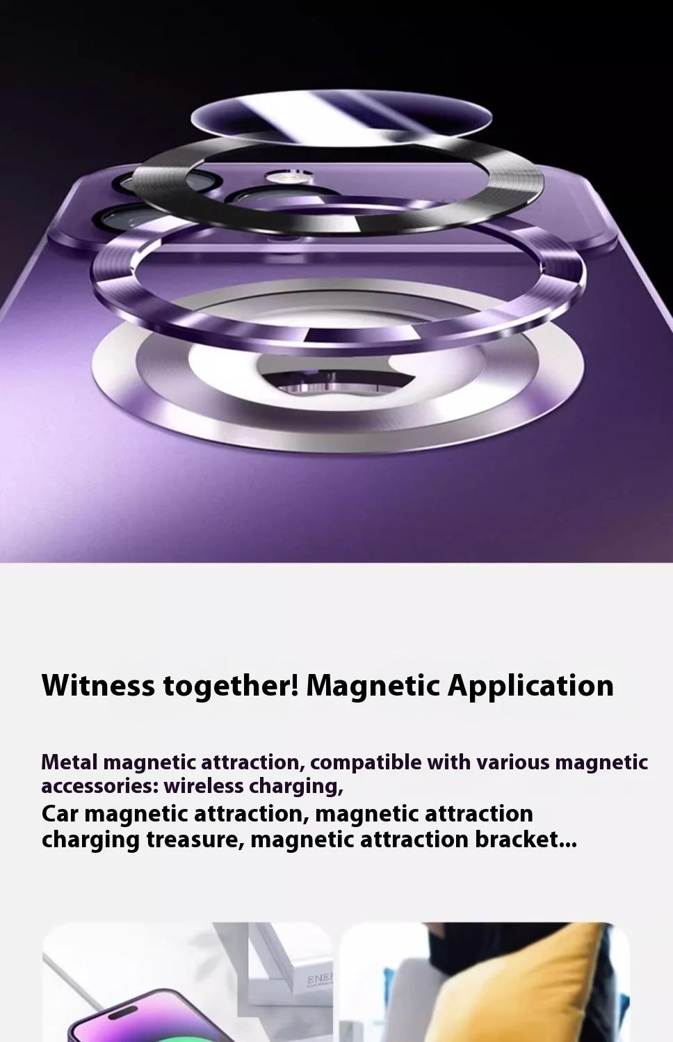 Fashionable Large Window Magnetic Phone Case,For iPhone 16 15 14 13 Pro Max, With Lens Protector,Magsafe Wireless Charging Case