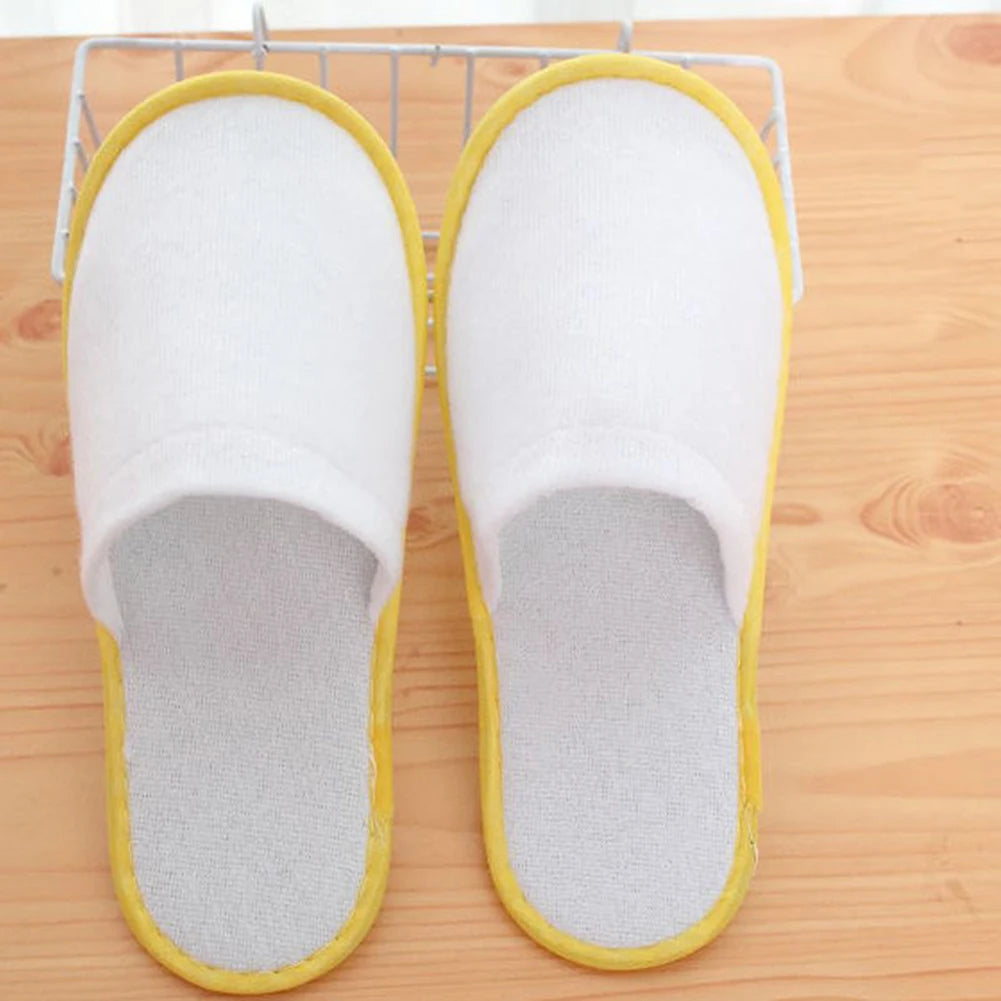 10Pair Lot Hotel Slippers Men Womens random color Velvet Travel Disposable Cotton Home Hospitality Shoes Cheap SPA Guest Slides