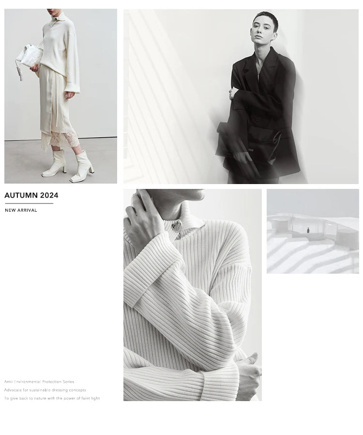 AMII Minimalist Women's Down Coat 2024 Winter Warm Thick Lapel Stand Collar Imitation Leather Duck Down Female Jacket 12444025