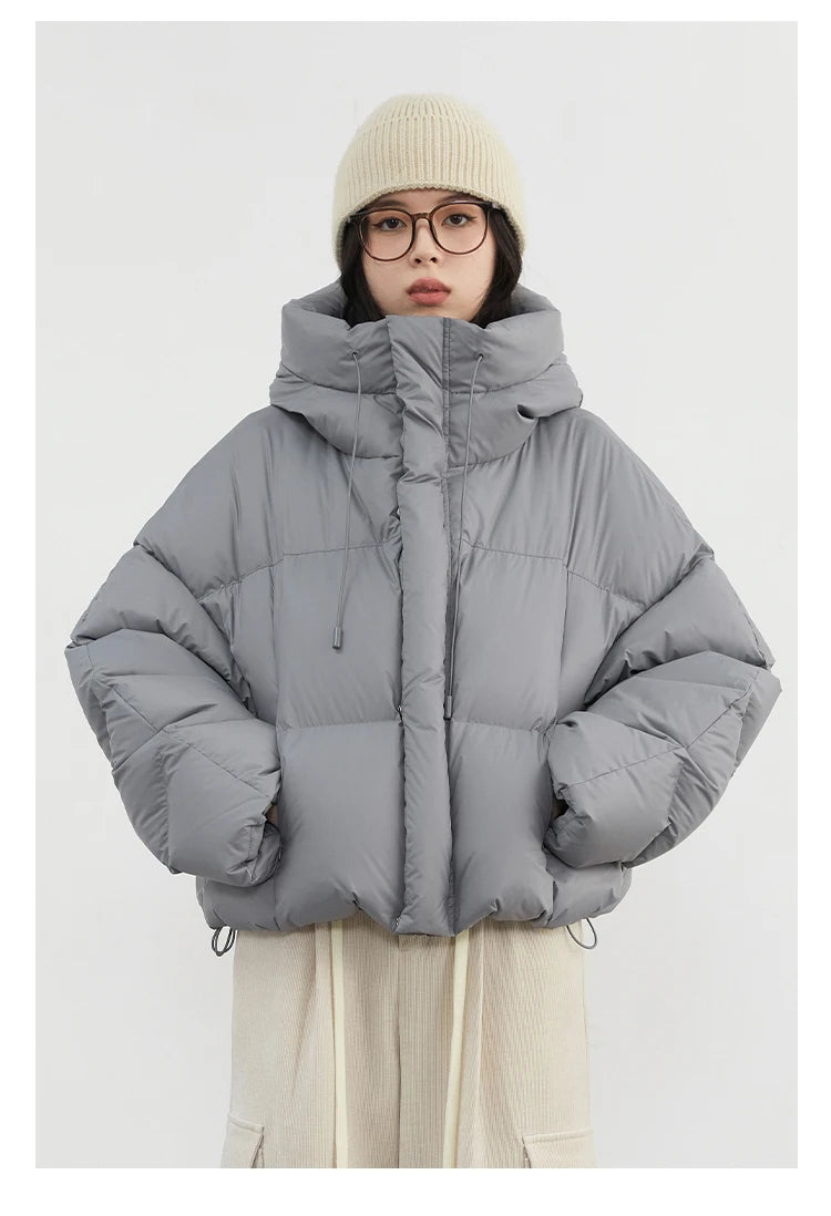 CHIC VEN Women Down Coats Loose Casual New Hooded 90 White Duck Down Female Down Jacket Autumn Winter 2025