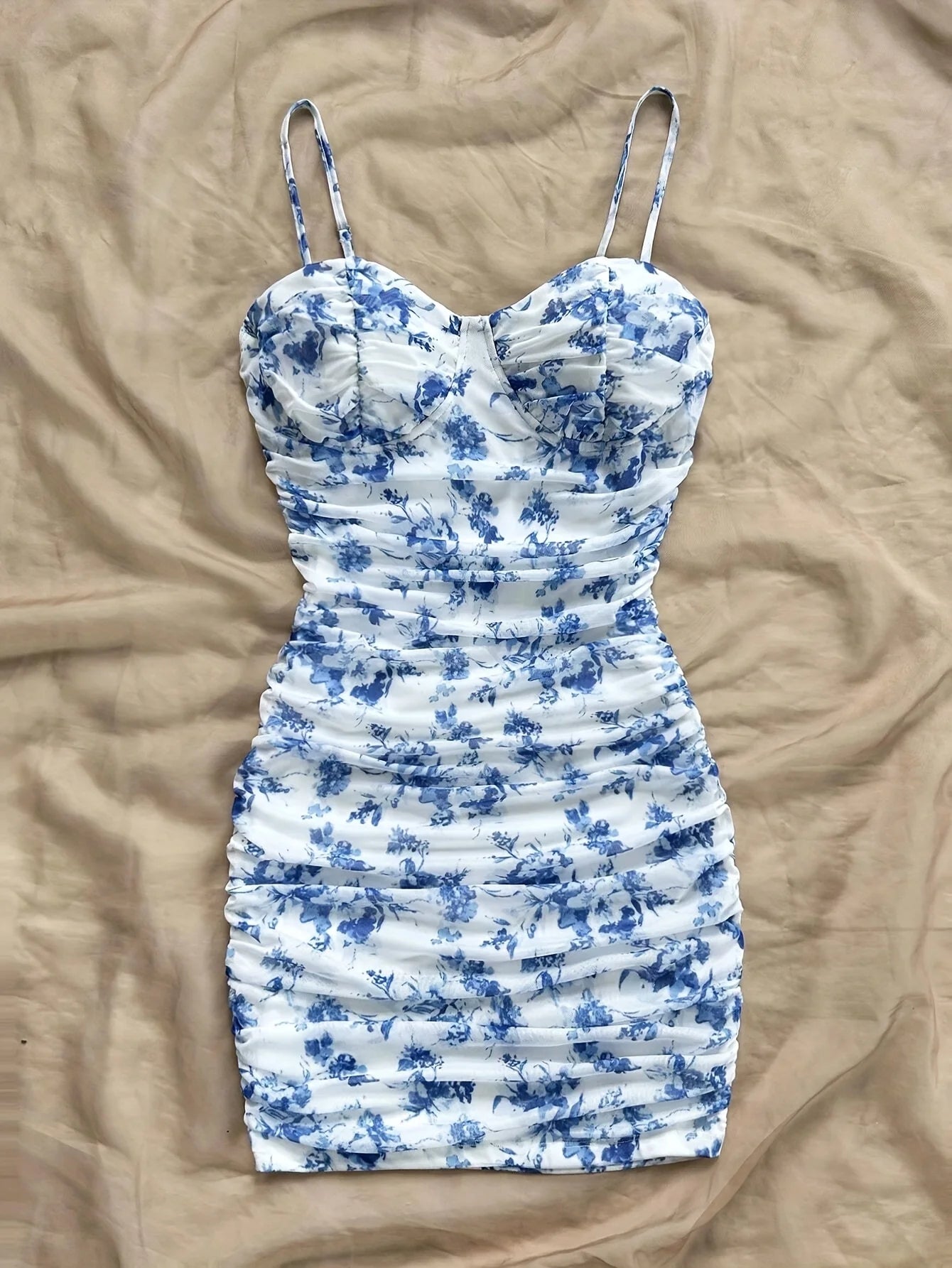 French Floral Slip Dress for Women Spring Summer Fashion Sexy Temperament Backless Mini Dresses Vacation Style Sling Beach Skirt