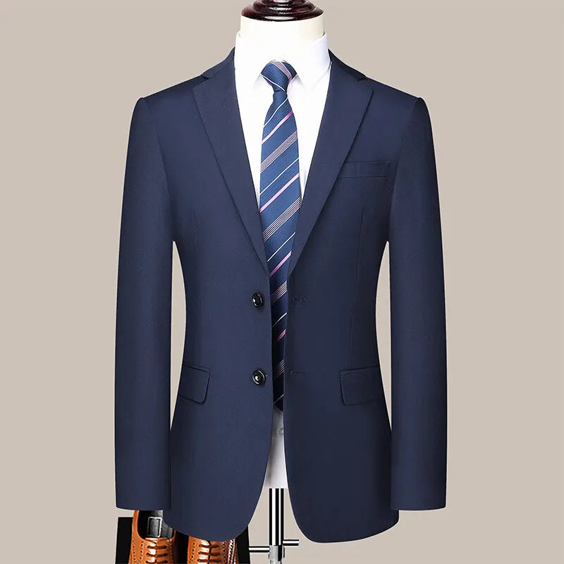 Two button men (suit + trousers) Korean version of fashion slim-fit business professional dress work formal two-piece set