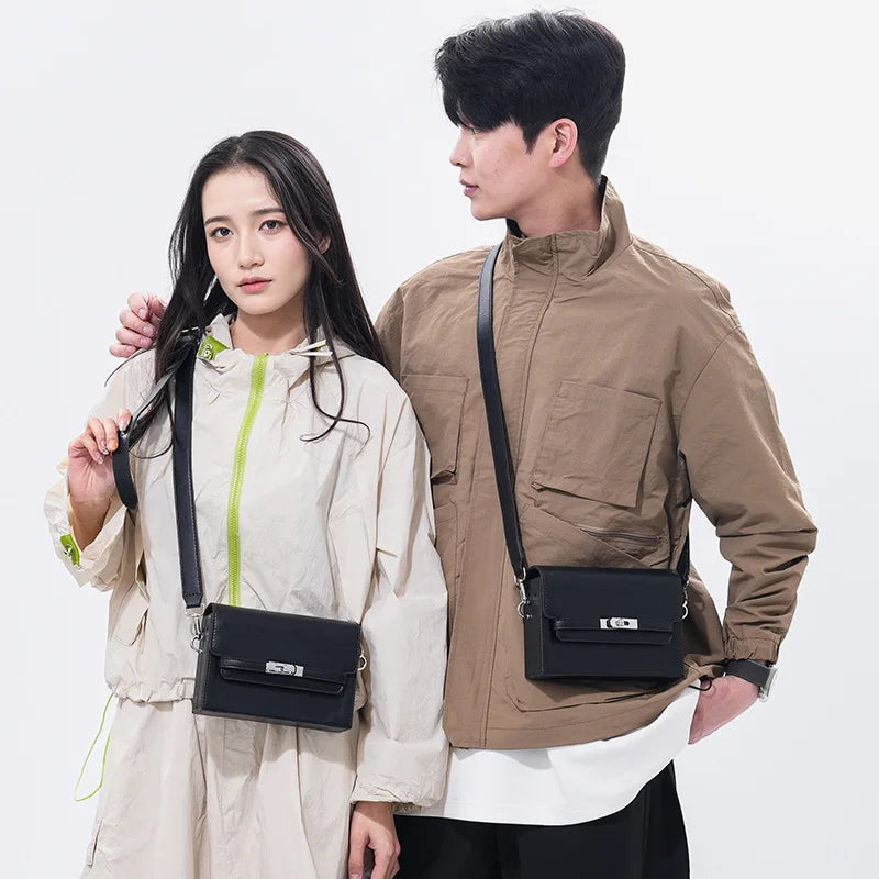 Shoulder Bag 2025 New Fashion Unisex Crossbody Small Square Bag Versatile Hard Shell  Box Shape Phone Bag