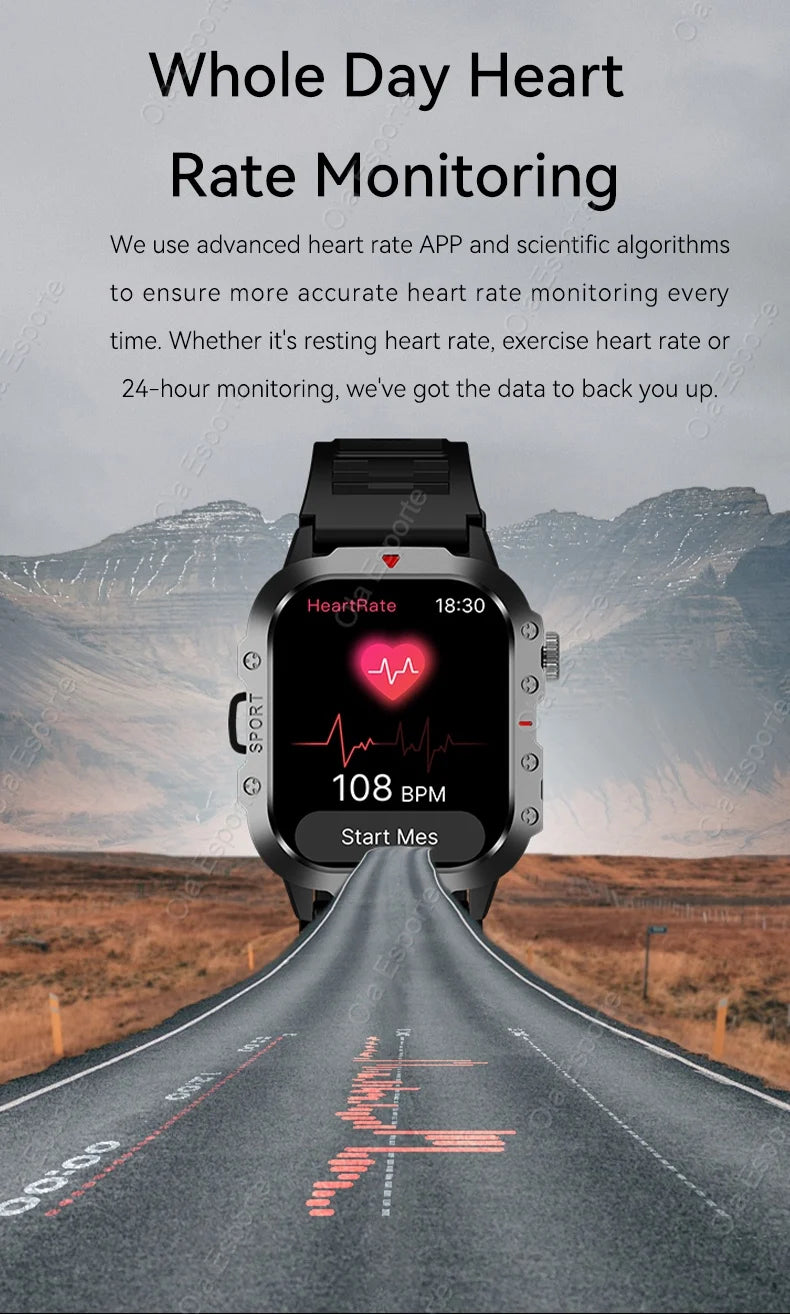 Outdoor Sports Smartwatch New 2025 2.01 inch HD Screen LED Flashlight Bluetooth Talking Smart Watch for Men Women Holiday Gift