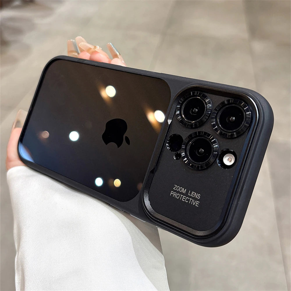 Luxury Magnetic Metal TPU Case For iPhone 17 16 15 14 Pro Max Plus Case Translucent Acrylic Hard Bumper Shockproof Protect Cover