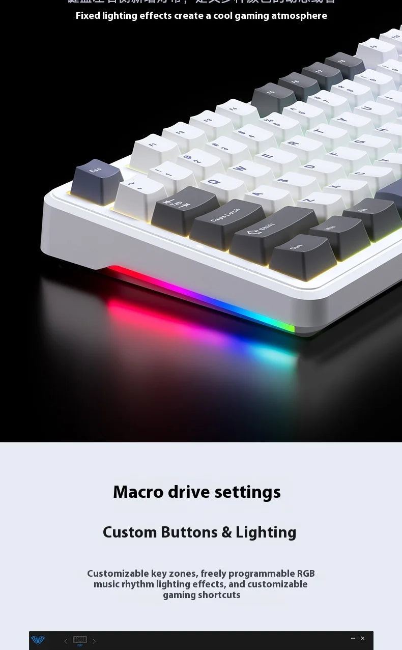 Aula Spider F87 Pro Mechanical Keyboard Wireless Customizable Triple Mode Bluetooth Gaming Esports Computer Side-Engraved Keycap