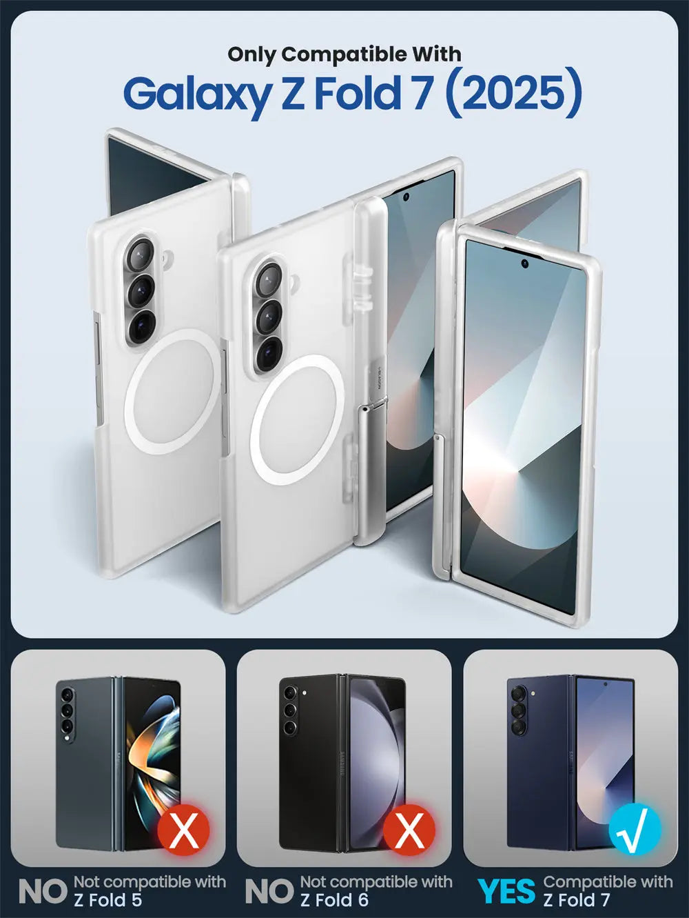 For Samsung Galaxy Z Fold 7 Case I-BLASON Cosmo Full Protective Hinge Protection Magnetic Case with MagSafe Stand & S Pen Holder