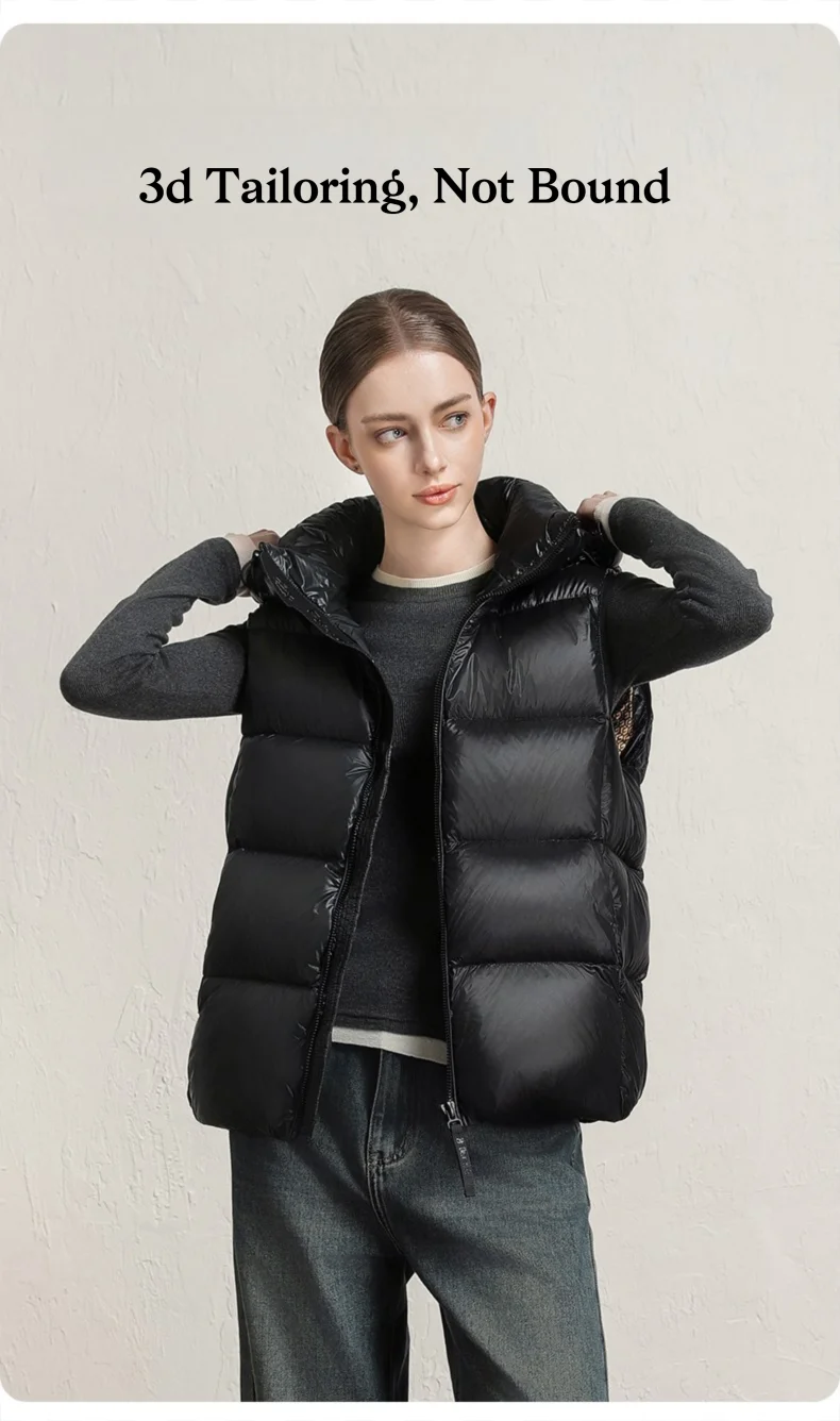 CLARKE QUEEN 2025 Duck Down Vest Jacket for Women Light Weight Padding Winter Outerwear Puffer Casual Warm Thickened Short Coat