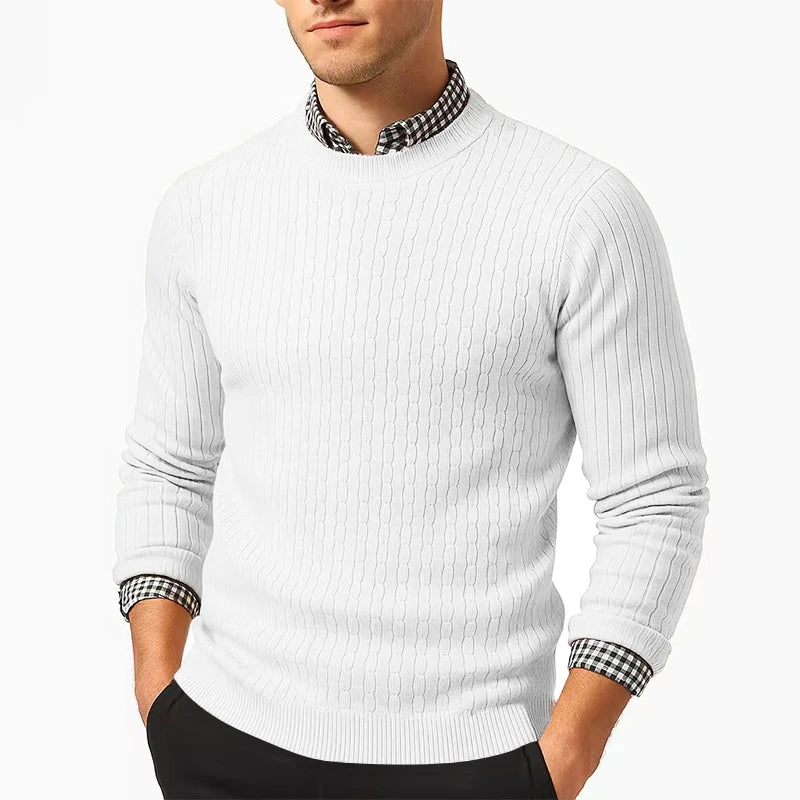 Men's Crewneck Sweater Knitted Pullover Casual Soft Lightweight Long Sleeve Dress Sweater Autumn Breathable Slim Fit Sweaters