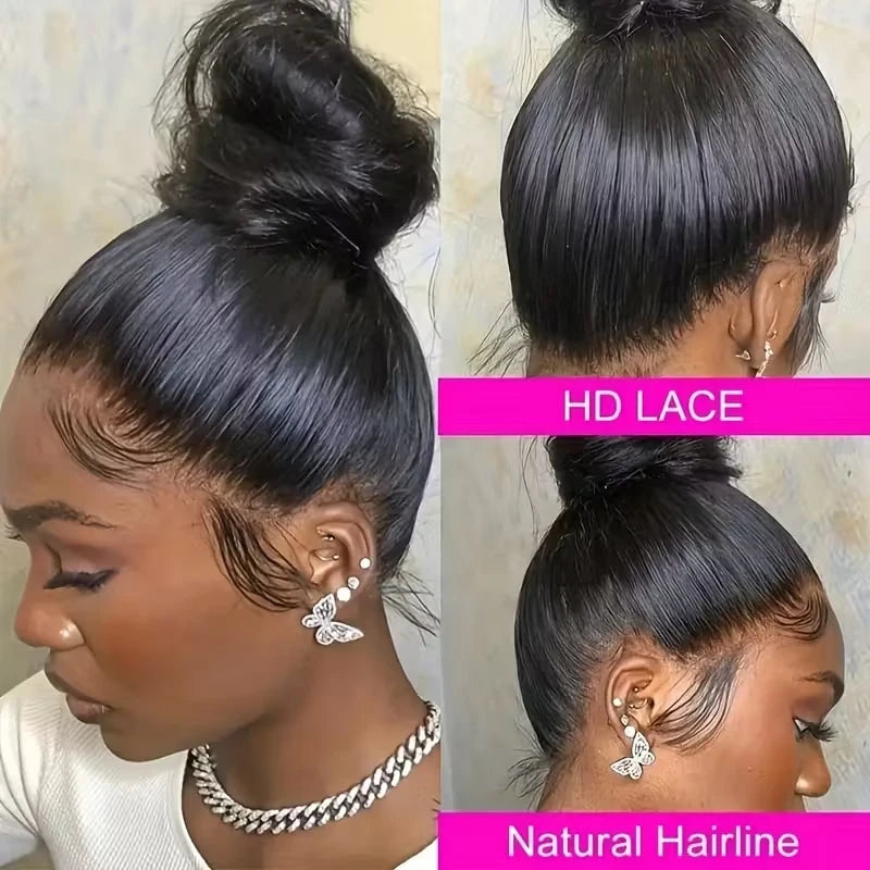 250% 360 Full Lace Front Wigs Silky Straight Virgin Human Hair Wigs Halloween Glueless Wigs Pre Plucked Make Ponytail And Bun