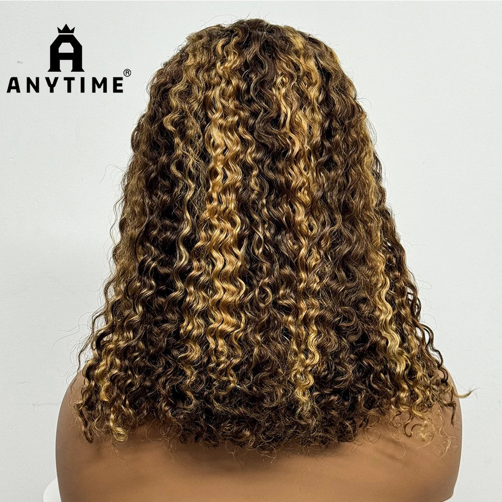 Jerry Curly Double Drawn Wigs 280% Density 13x4 Transparent Lace Frontal Human Hair Pixie Curly Human Hair Wig for Black Women