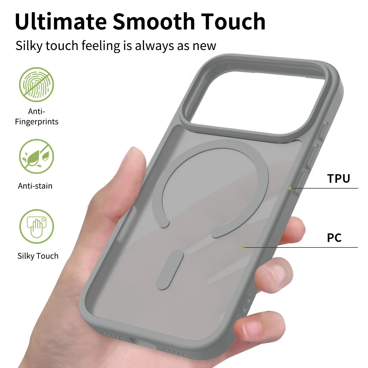 Fit iPhone 17 Pro Matte Case,Compatible with MagSafe Shockproof Protection Translucent Cover For iPhone 17 Air/17 Pro Max/17
