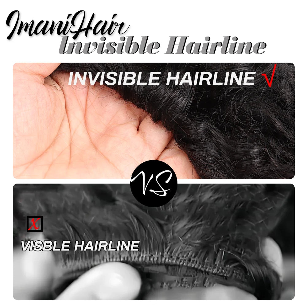 Kinky Curly Half Wig Human Hair Wear And Go Glueless Wigs Curly 3 In1 Wigs for Women Drawstring Seamless Flip Over Glueless Wigs