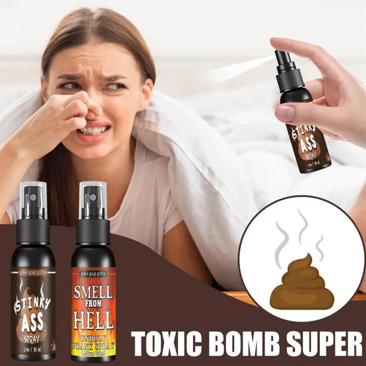 30ml Poop Spray Liquid Fart Gag Prank Joke Spray for Halloween Funny Smelly Bombs Stink Smelly Hilarious Gags Spray Kids Toy
