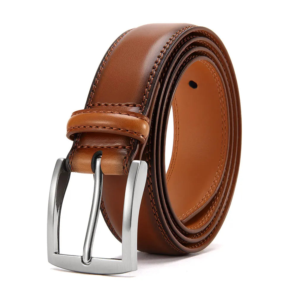 Men's Leather Belt Needle Buckle Belt Trendy New Casual Genuine Leather LONG Large Belts Cowhide Men's Belt Plus Size Men Belts