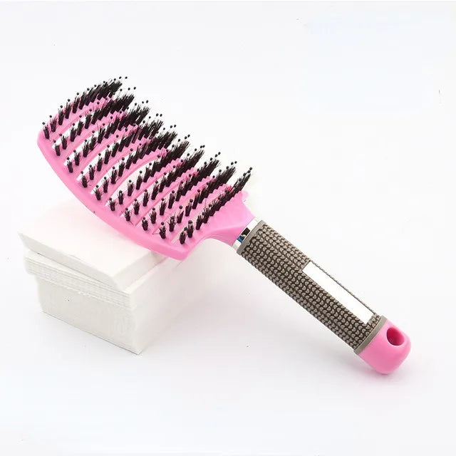 Hair Brush Scalp Massage Comb Hairbrush Bristle&Nylon Women Wet Curly Detangle Hair glove for Salon Hairdressing Styling Tools